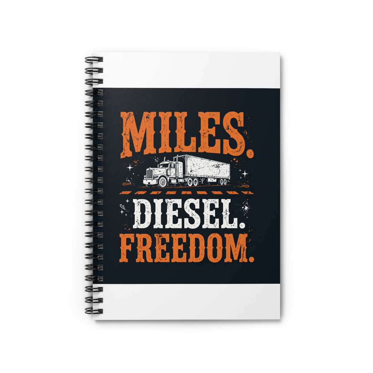 Miles Diesel Freedom Trucker Spiral Notebook
