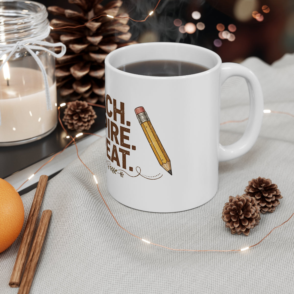 Teach Inspire Repeat Teacher Coffee Mug