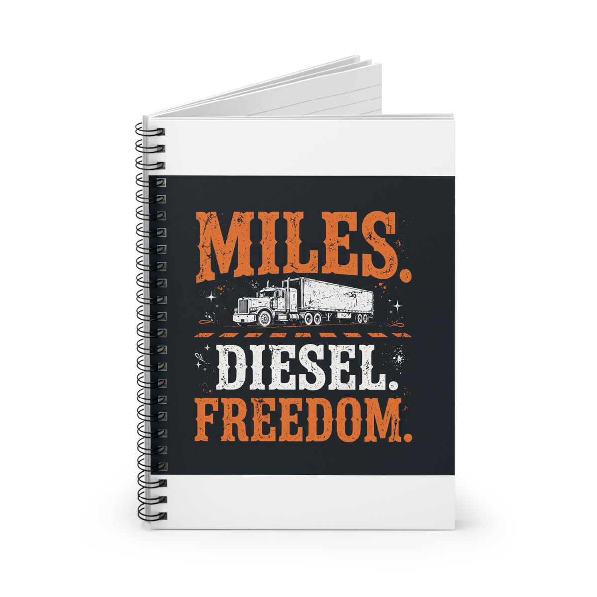 Miles Diesel Freedom Trucker Spiral Notebook
