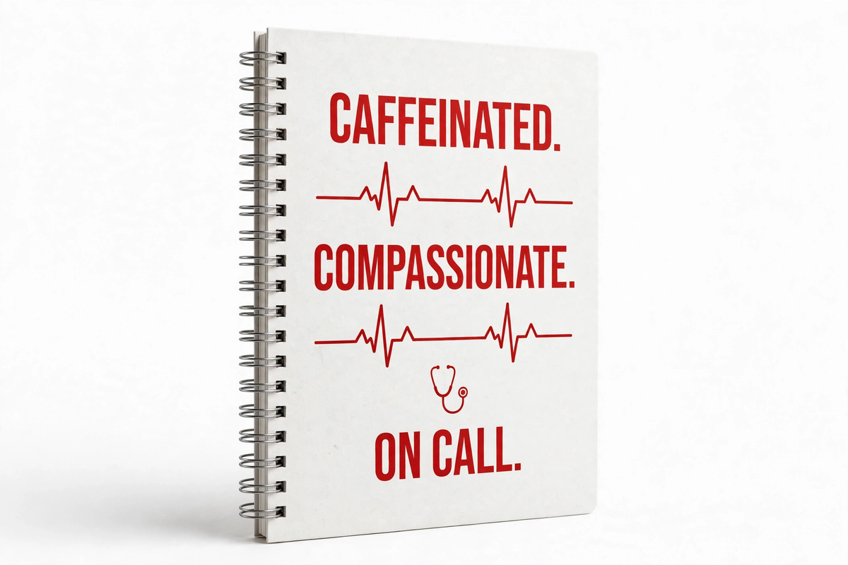 Caffeinated Compassionate On Call Nurse Spiral Notebook